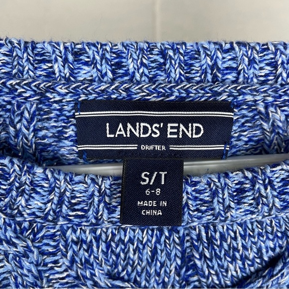 Land's End Drifter Women's Chunky Knit Crewneck Pullover Sweater‎ Size S/T Blue - Picture 4 of 6